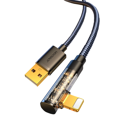USB-A till Lightning data- och laddningskabel Joyroom S-UL012A6 vinklad, 18W, 1,2m, svart