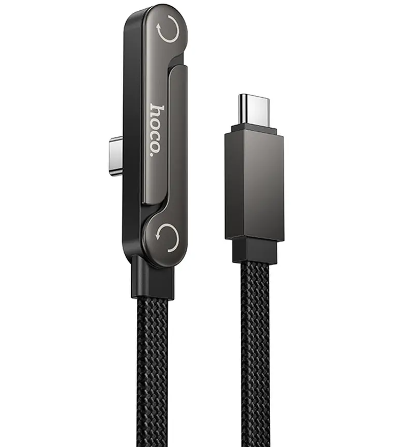USB-C Data- och laddningskabel - USB-C HOCO U150 Exquisite, 60W, 1,2m, Svart