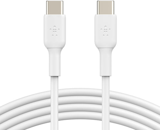 USB-C Data- och laddningskabel - USB-C Belkin BoostCharge, 60W, 1m, Set om 2 stycken, Vit CAB003bt1MWH2PK