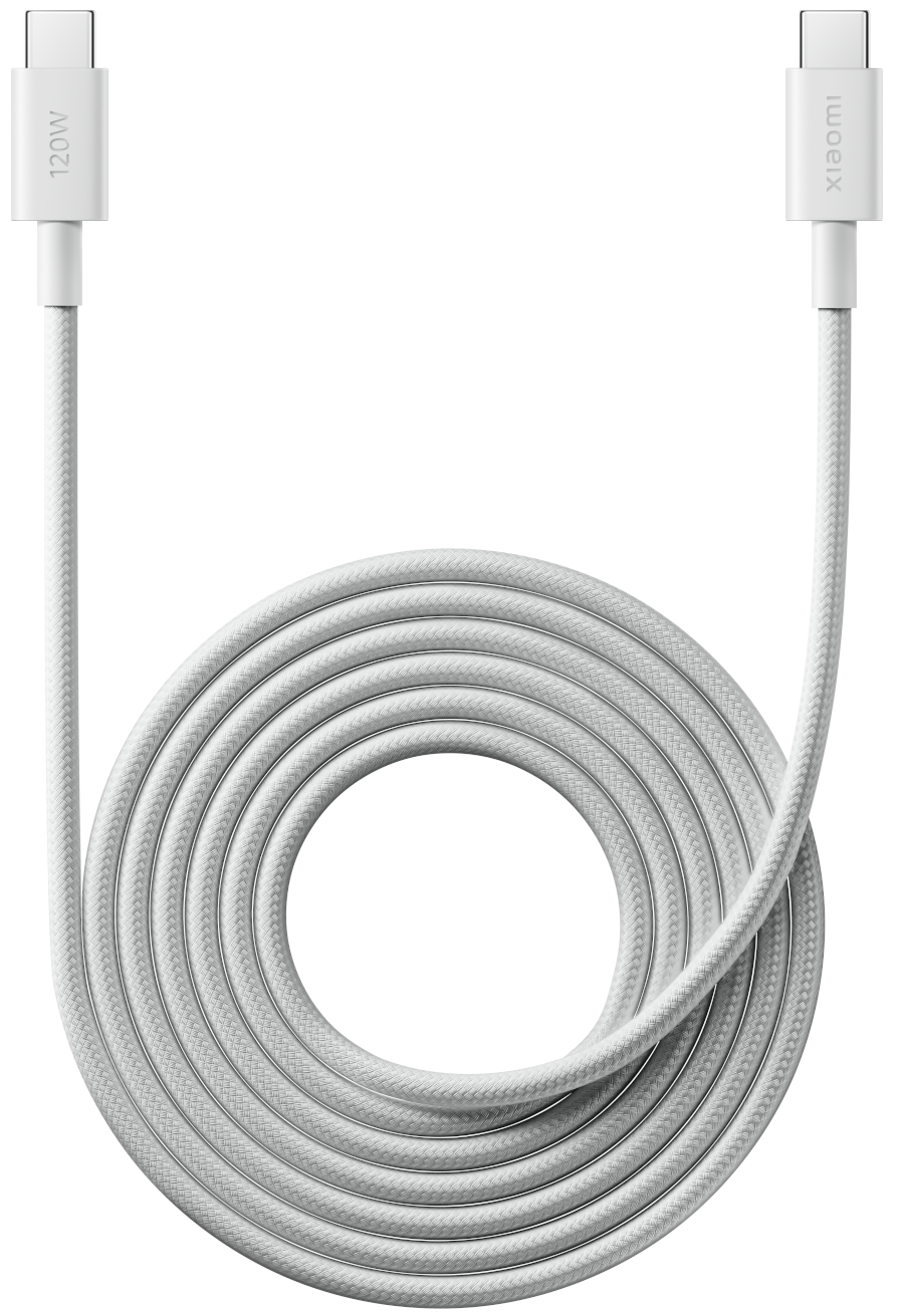 USB-C data- och laddningskabel - USB-C Xiaomi, 120W, 2m, vit BHR087AGL