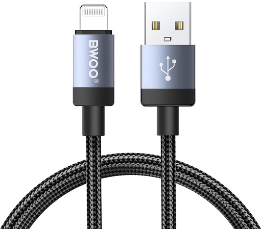 USB-A till Lightning data- och laddningskabel BWOO BO-X401L, 18W, 1m, svart