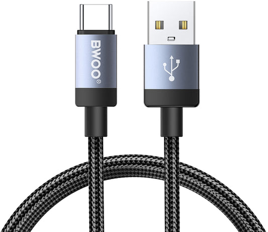 USB-A till USB-C data- och laddningskabel BWOO BO-X401C, 18W, 1m, svart
