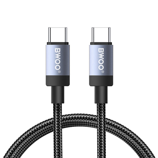USB-C Data- och laddningskabel - USB-C BWOO BO-X401CC, 65W, 1m, Svart