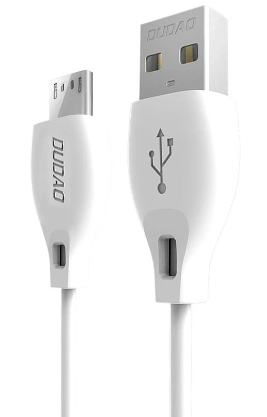 USB-A till microUSB data- och laddningskabel Dudao L4M, 18W, 1m, vit