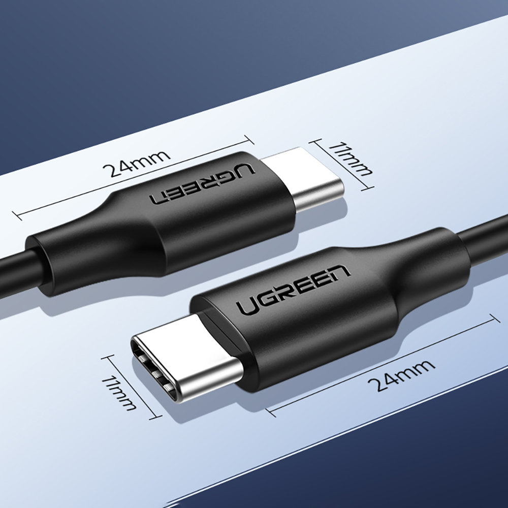 USB-C till USB-C data- och laddningskabel UGREEN US286, 60W, 1m, Svart