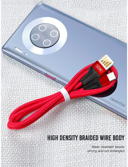 Data- och laddningskabel USB-A - microUSB XO Design NB118, 18W, 1m, Röd
