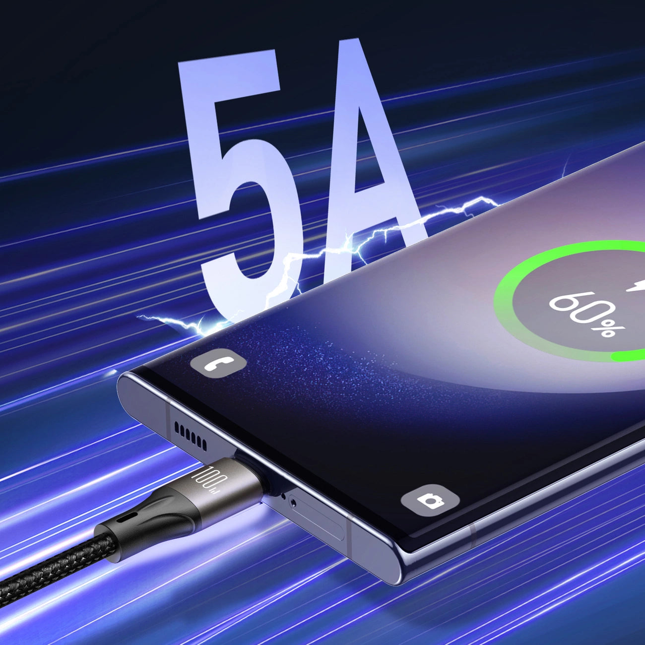 USB-C Data and Charging Cable - USB-C Joyroom S-A25 Light-Speed, 100W, 1.2m, Black