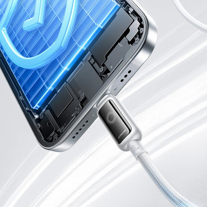 USB-C till USB-C data- och laddningskabel Joyroom S-A55 StarFlight Display, 100W, 1.2m, Vit