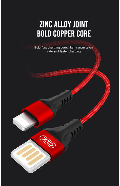 Data- och laddningskabel USB-A - microUSB XO Design NB118, 18W, 1m, Röd