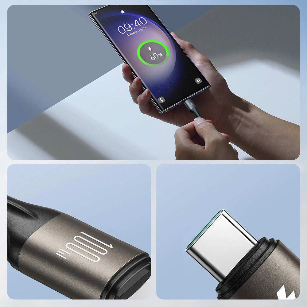 USB-C Data and Charging Cable - USB-C Joyroom S-A25 Light-Speed, 100W, 1.2m, Black