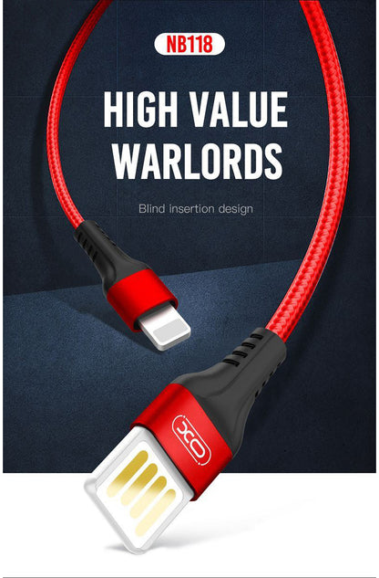 Data- och laddningskabel USB-A - microUSB XO Design NB118, 18W, 1m, Röd