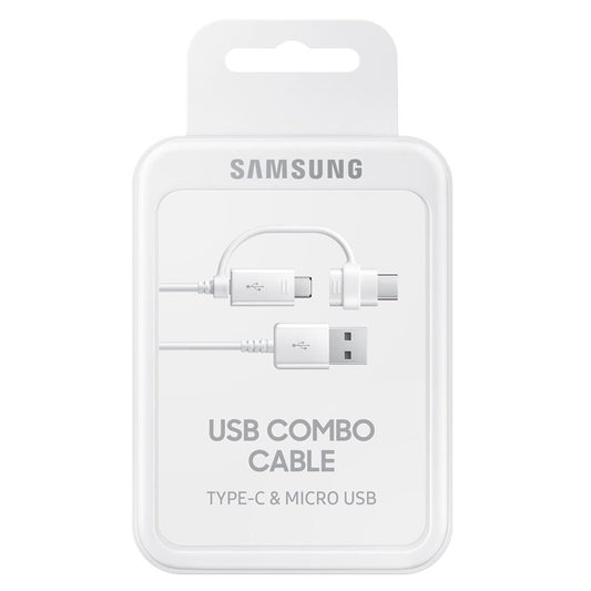 Data- och laddningskabel USB-A - USB-C / microUSB Samsung Combo 2in1, 18W, 1,5m, Vit EP-DG930DWEGWWW