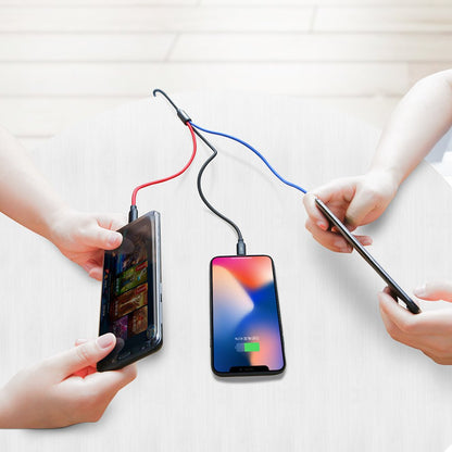 USB-A - Lightning / microUSB / USB-C Baseus Colors 3in1 laddningskabel, 20W, 1.2m, Svart CAMLT-BSY01