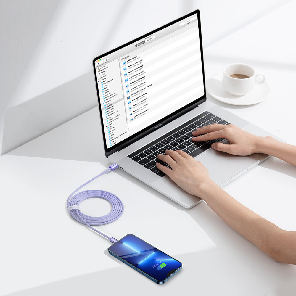 USB-C till Lightning-kabel Baseus Crystal Shine Series, 20W, 2m, Lila CAJY000305