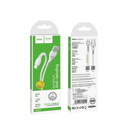 Data- och laddningskabel USB-A till USB-C HOCO X37, 18W, 1m, Vit
