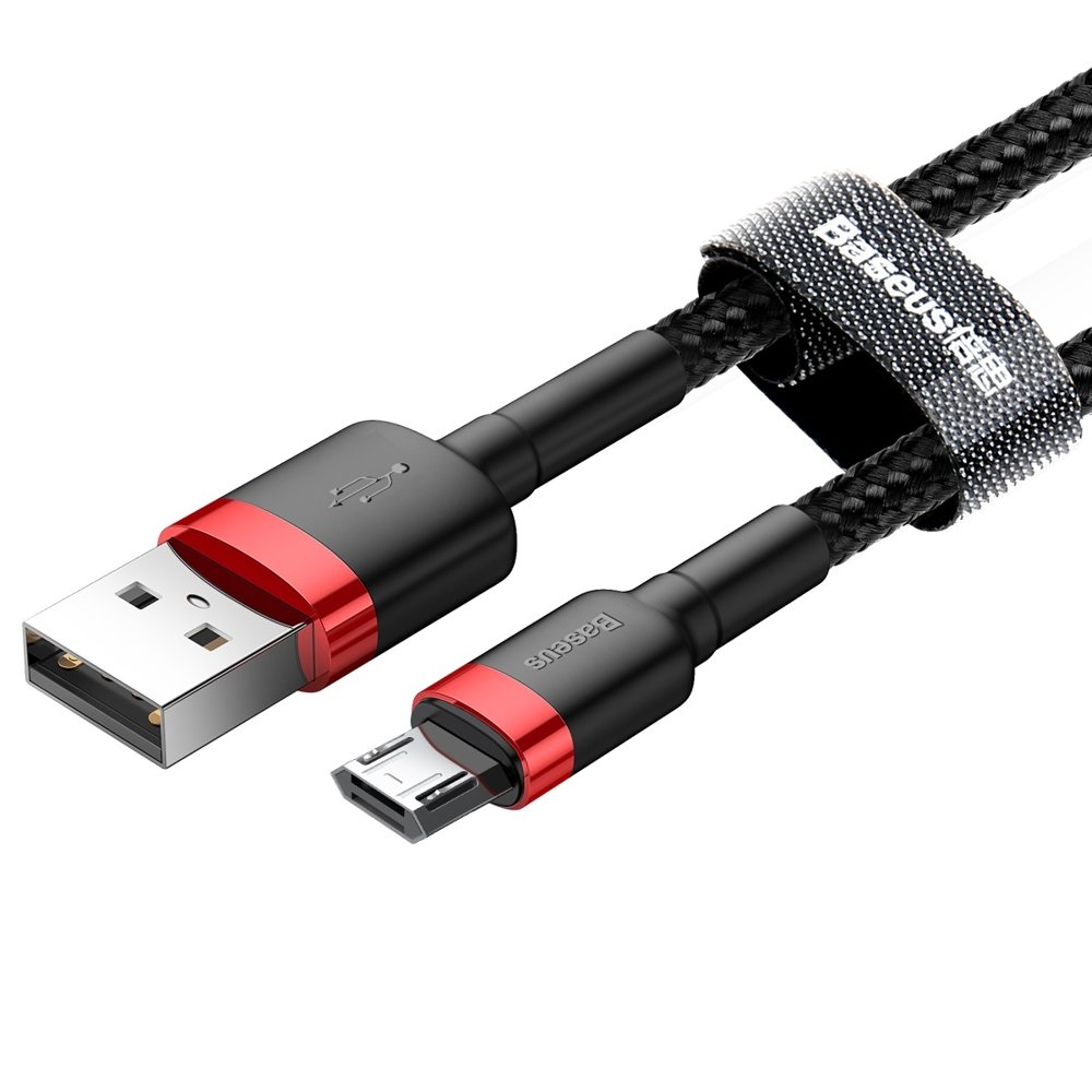 USB-A till microUSB-laddnings- och datakabel Baseus Cafule, 18W, 2m, Röd
