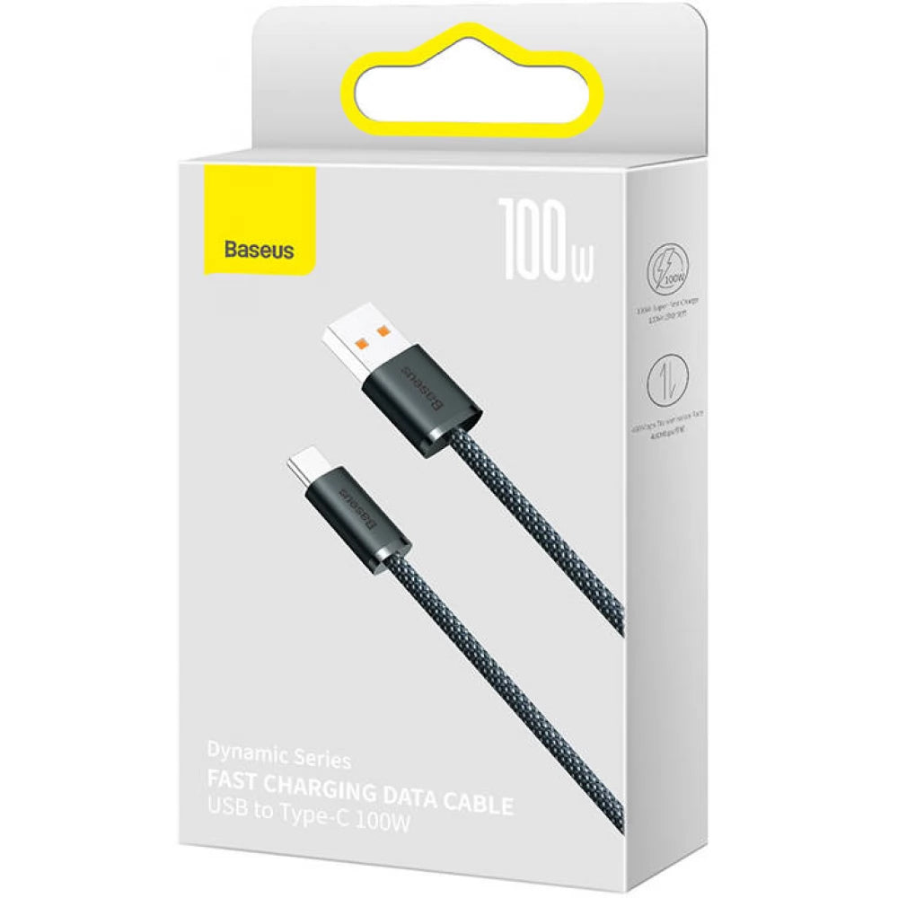 USB-A till USB-C Data- och Laddningskabel Baseus Dynamic Series, 100W, 2m, Grå CALD000716