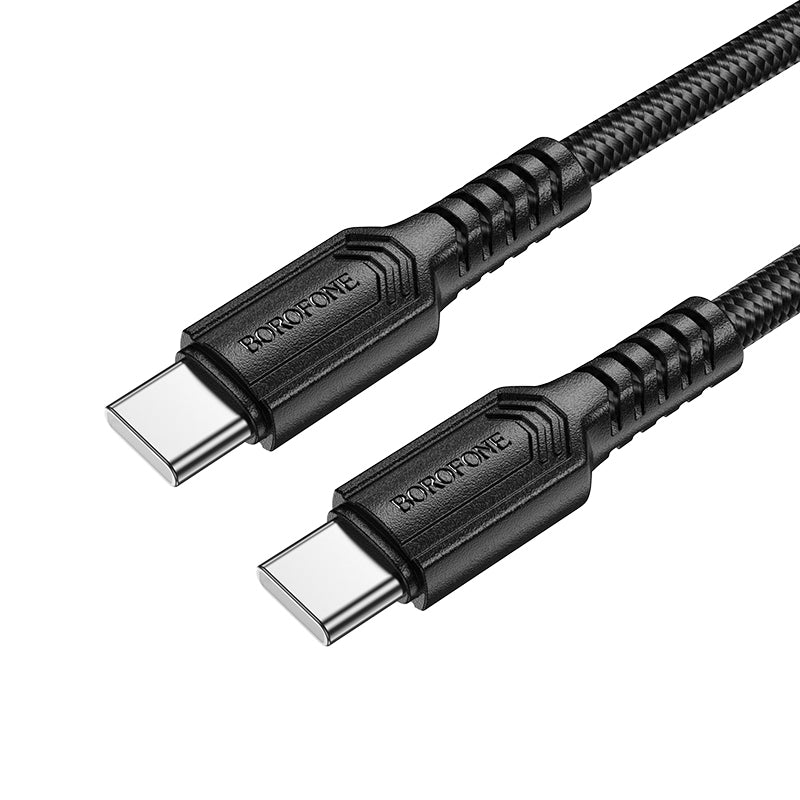 USB-C till USB-C data- och laddningskabel Borofone BX116 Certain, 60W, 1m, Svart