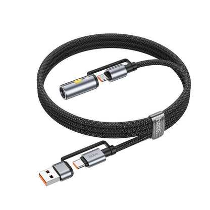 USB-C / USB-A Data and Charging Cable - USB-C / HOCO U138 Electric Lighter, 60W, 1.2m, Black