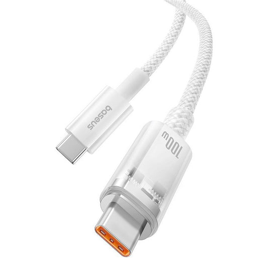 USB-C till USB-C Data- och Laddningskabel Baseus Explorer, 100W, 2m, Vit P10319703221-01