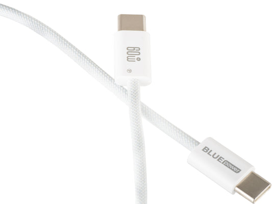 USB-C - USB-C Data- och Laddningskabel Blue Power NB-Q273, 60W, 1m, Vit