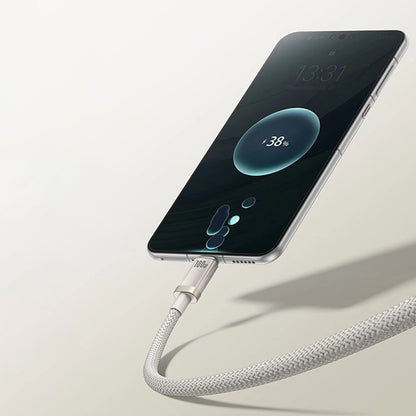 USB-A till USB-C Baseus Titanium data- och laddningskabel, 100W, 2m, Silver P10378102G21-02