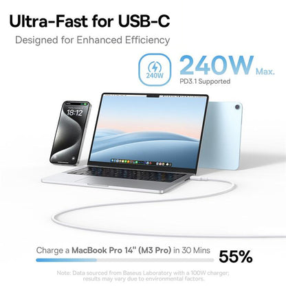 USB-C till USB-C Data- och Laddningskabel Baseus PicoGo, 240W, 1m, Blå P10376800311-00