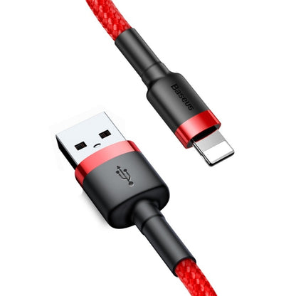 USB-A - Lightning Data- och Laddningskabel Baseus Cafule, 18W, 0.5m, Röd CALKLF-A09