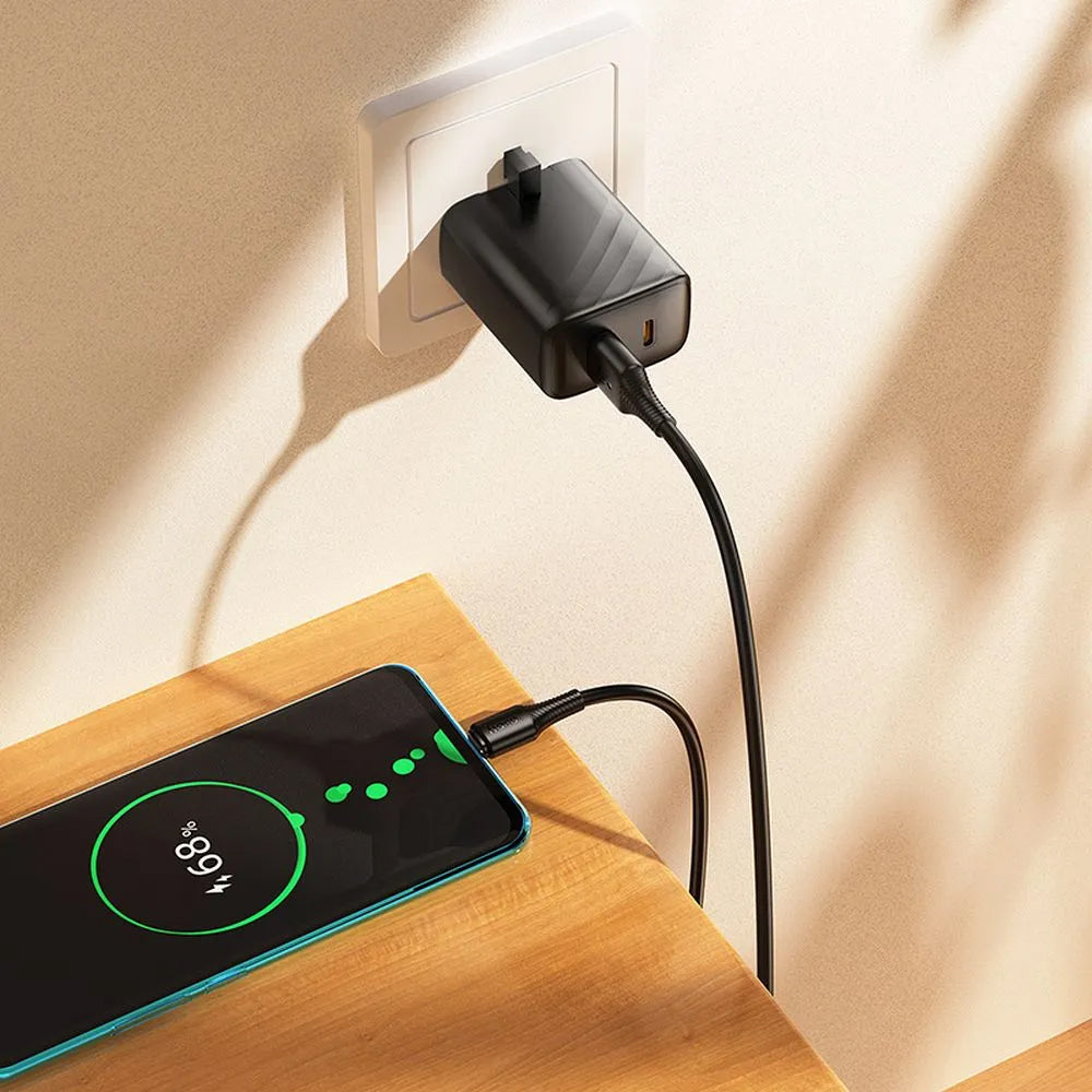 USB-A till USB-C data- och laddningskabel HOCO X120, 60W, 1m, Svart