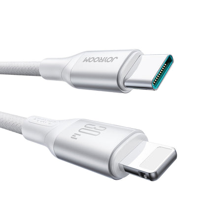 USB-C till Lightning-laddnings- och datakabel Joyroom S-A28 Flash, 30W, 1m, Vit