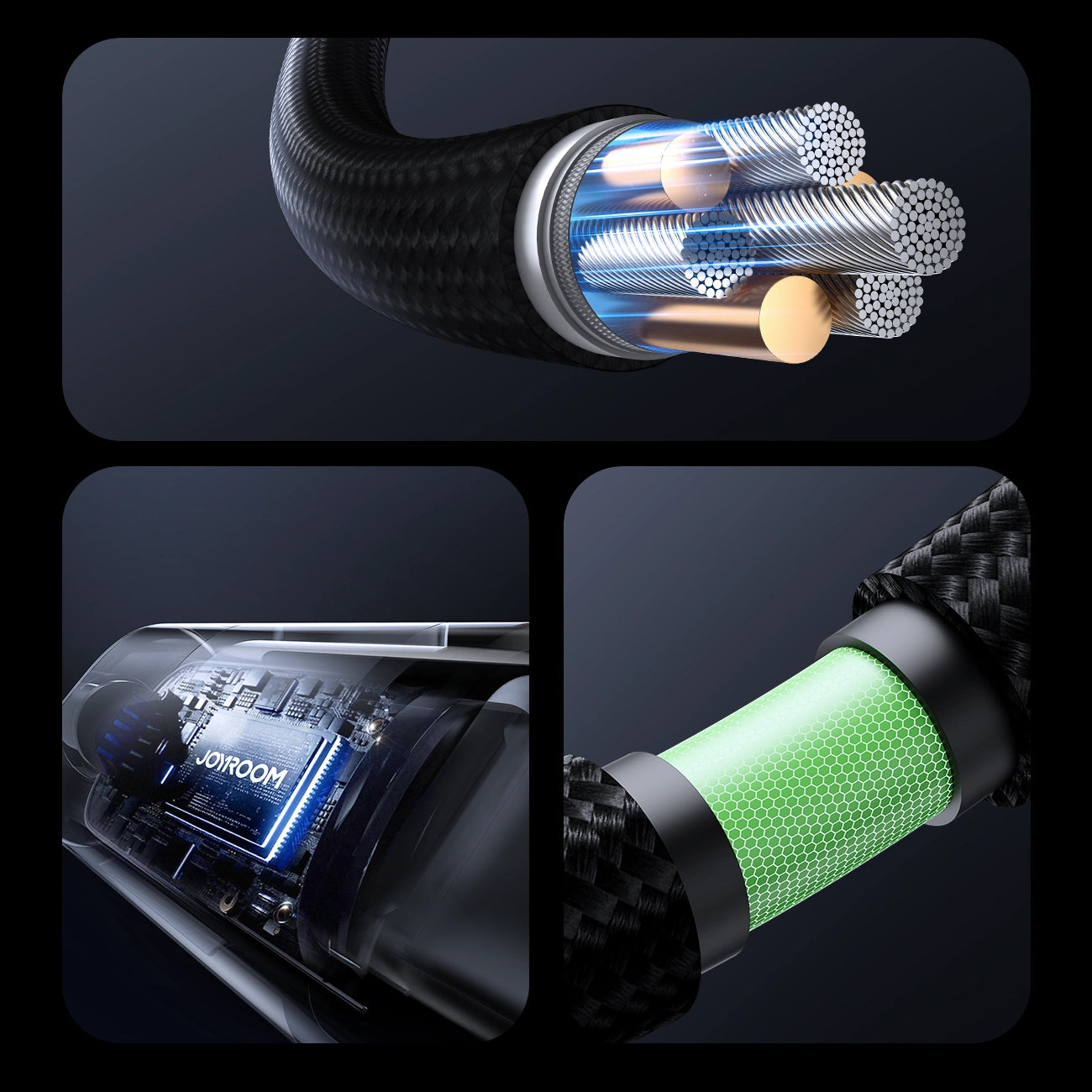 USB-A - Lightning Joyroom S-A16 Pro Prism Display data- och laddningskabel, 12W, 1.2m, Svart