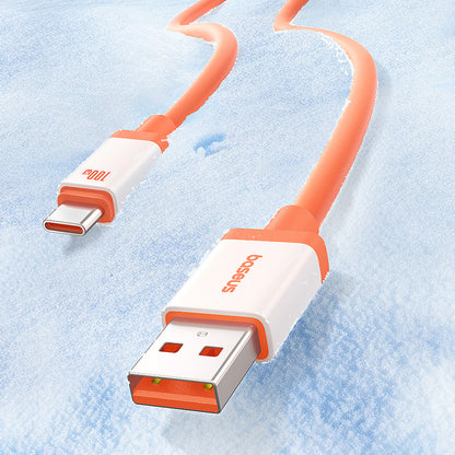 Data- och laddningskabel USB-A - USB-C Baseus Zero Degree Series, 100W, 2m, Röd