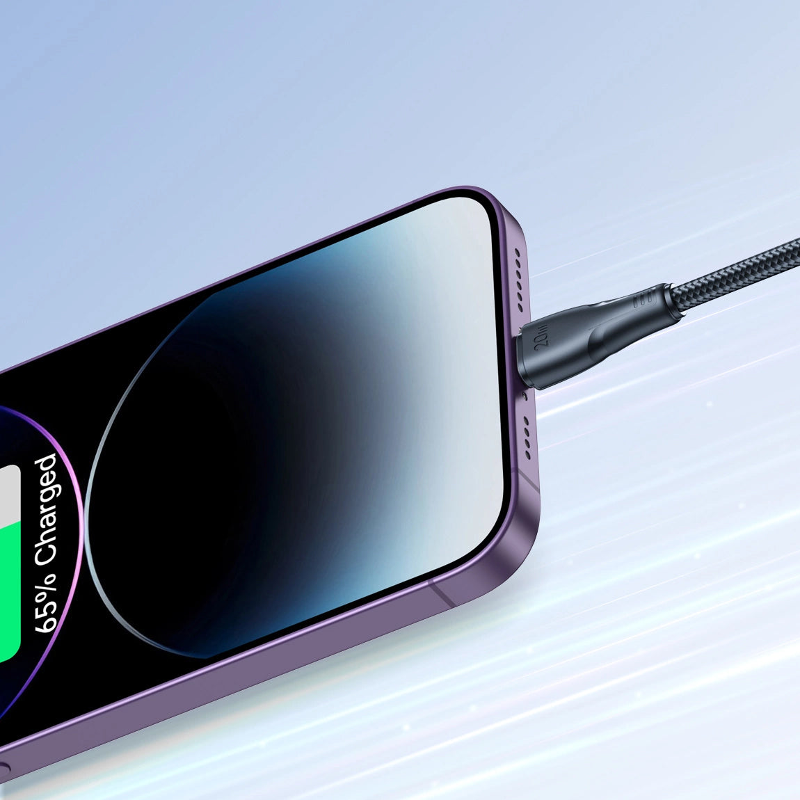 Data- och laddningskabel USB-C till Lightning Joyroom S-A11, 20W, 0,25m, Svart