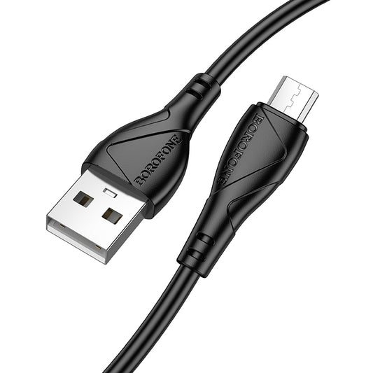USB-A till microUSB-laddnings- och datakabel Borofone BX121 Energy, 18W, 1m, Svart