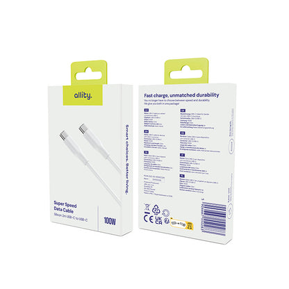 USB-C Data and Charging Cable - USB-C Allity. AUC-02, 100W, 1m, White