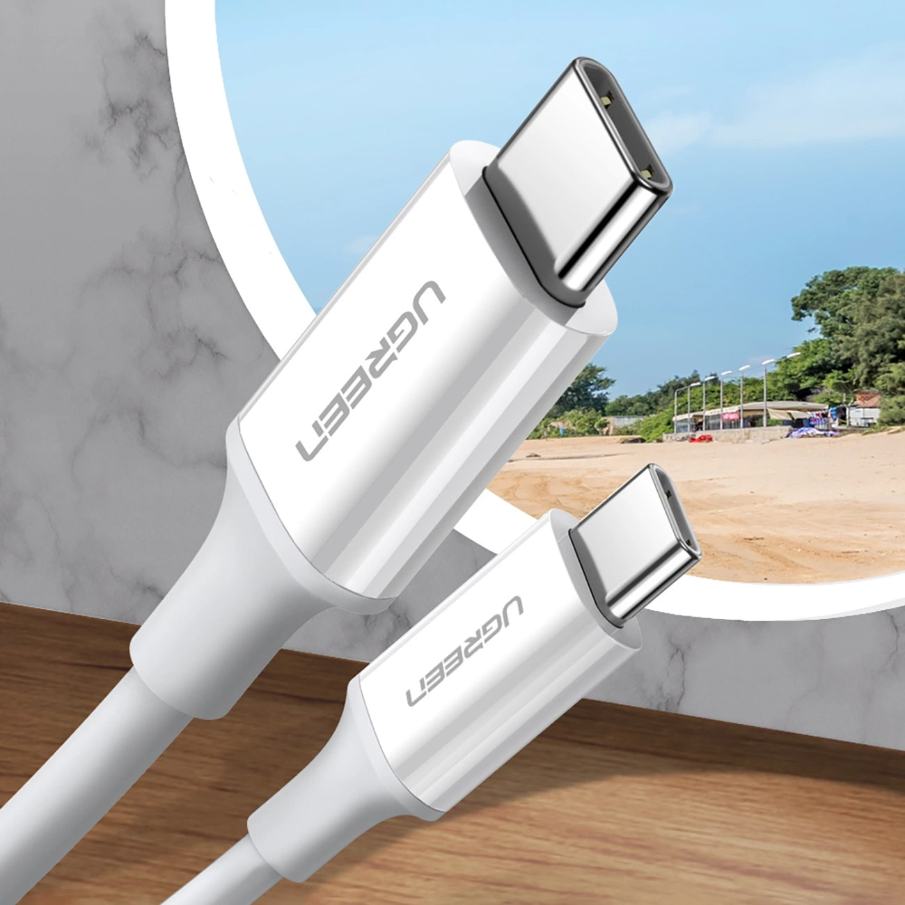 USB-C Data and Charging Cable - USB-C UGREEN US264, 60W, 0.5m, White
