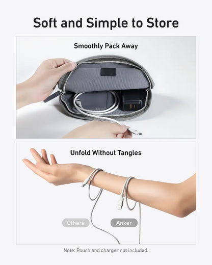 USB-C till USB-C Anker data- och laddningskabel, 240W, 0.9m, Vit A82E2H21