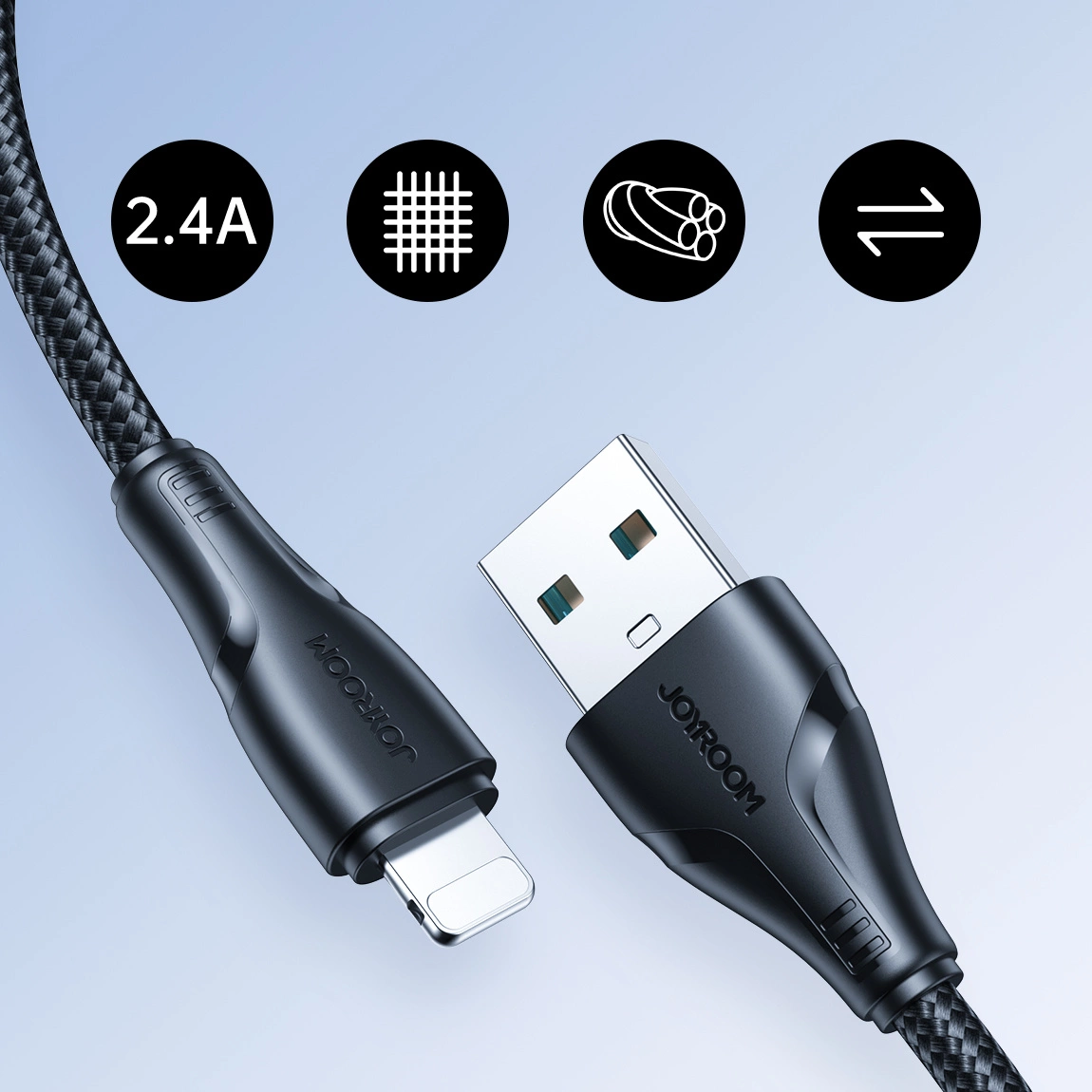 USB-A - Lightning Joyroom S-A11 data- och laddningskabel, 18W, 1.2m, Svart
