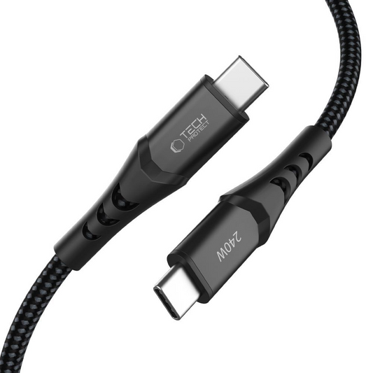 USB-C Data- och laddningskabel - USB-C Tech-Protect UB11T Ultraboost, 240W, 1m, Svart