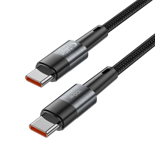 USB-C Data- och laddningskabel - USB-C Tech-Protect Ultraboost, 100W, 0,25m, Grå