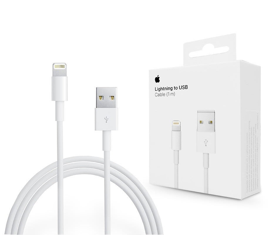 USB-A - Lightning Apple A1480 data- och laddningskabel, 18W, 1m, Vit MUQW3ZM/A