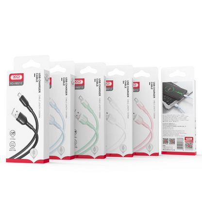 USB-A - Lightning Data- och Laddningskabel XO Design NB212, 18W, 1m, Vit