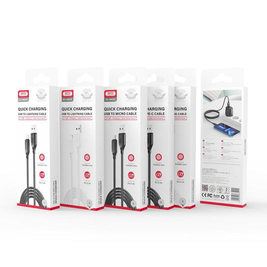 Data- och laddningskabel USB-A till USB-C XO Design NB235, 18W, 1m, Vit