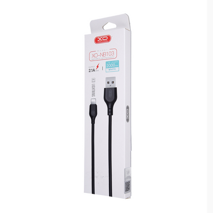 Data- och laddningskabel USB-A - Lightning XO Design NB103, 18W, 2m, Vit