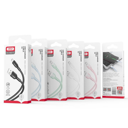 USB-A - Lightning Data- och Laddningskabel XO Design NB212, 18W, 1m, Rosa