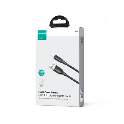USB-A till Lightning data- och laddningskabel Joyroom S-A34, 18W, 1m, svart