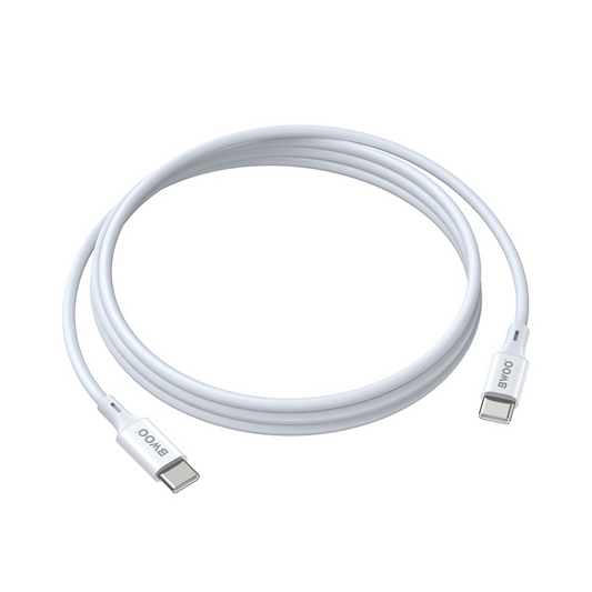 USB-C Data- och laddningskabel - USB-C BWOO BO-X283CC-2M, 60W, 2m, Vit
