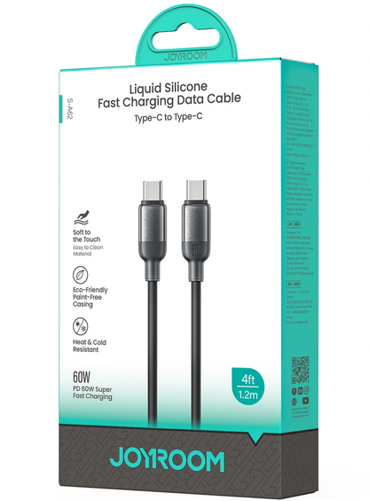USB-C Data- och Laddningskabel - USB-C Joyroom S-A62 Lively, 60W, 1,2m, Svart