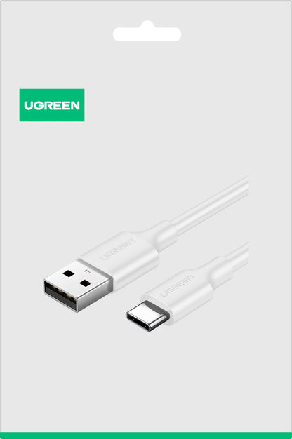 USB-A till USB-C data- och laddningskabel UGREEN US287, 18W, 1,5m, Vit