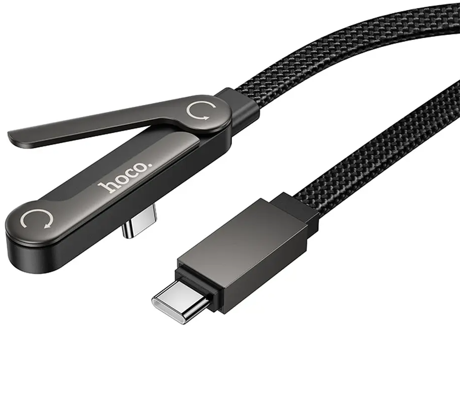 USB-C Data- och laddningskabel - USB-C HOCO U150 Exquisite, 60W, 1,2m, Svart